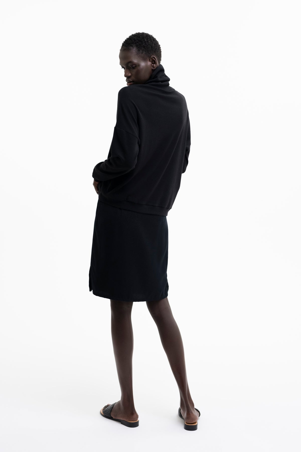 TURTLENECK JUMPER | cotton-wool black
