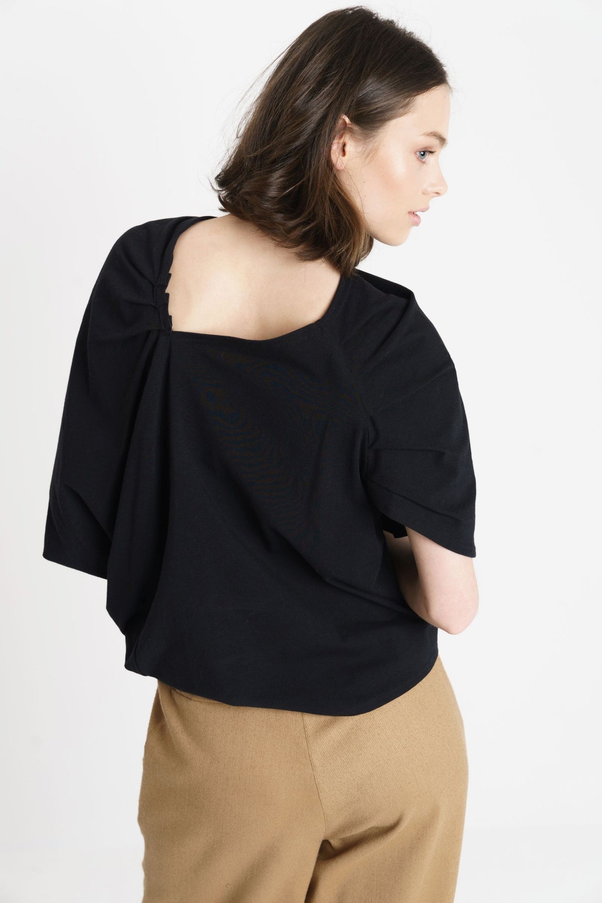 DRAPED BLOUSE |  Tencel™ (Lyocell) black