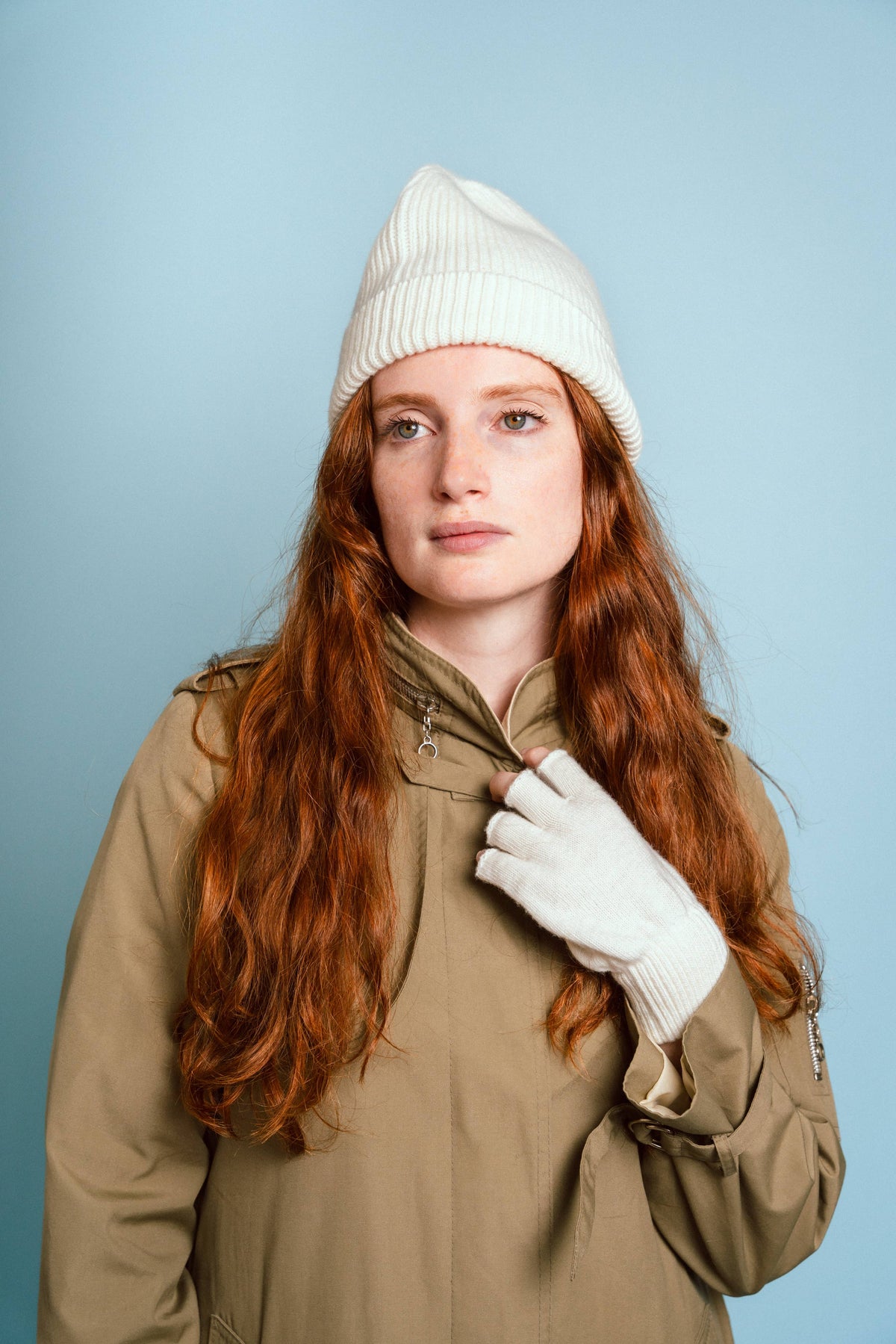 BEANIE | wool viscose cream white