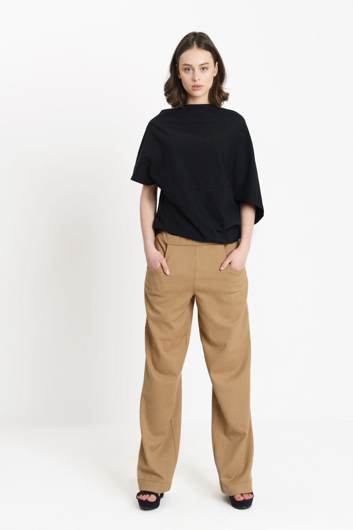 DRAPED BLOUSE |  Tencel™ (Lyocell) black