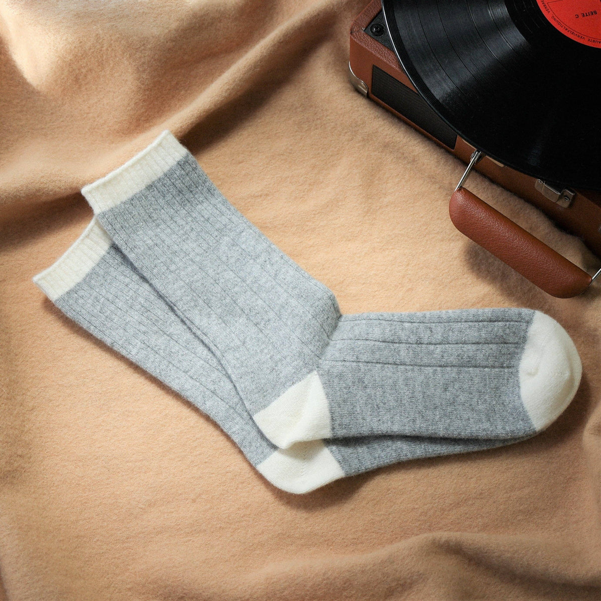 PREMIUM SOCKS | Merino wool dusty grey & white 36-40