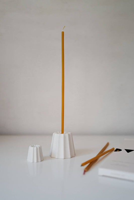 CANELÉS CANDLE HOLDER | Porcelain white