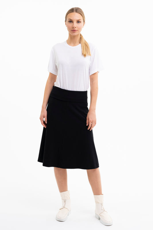 CIRCLE SKIRT | cotton-wool mix black