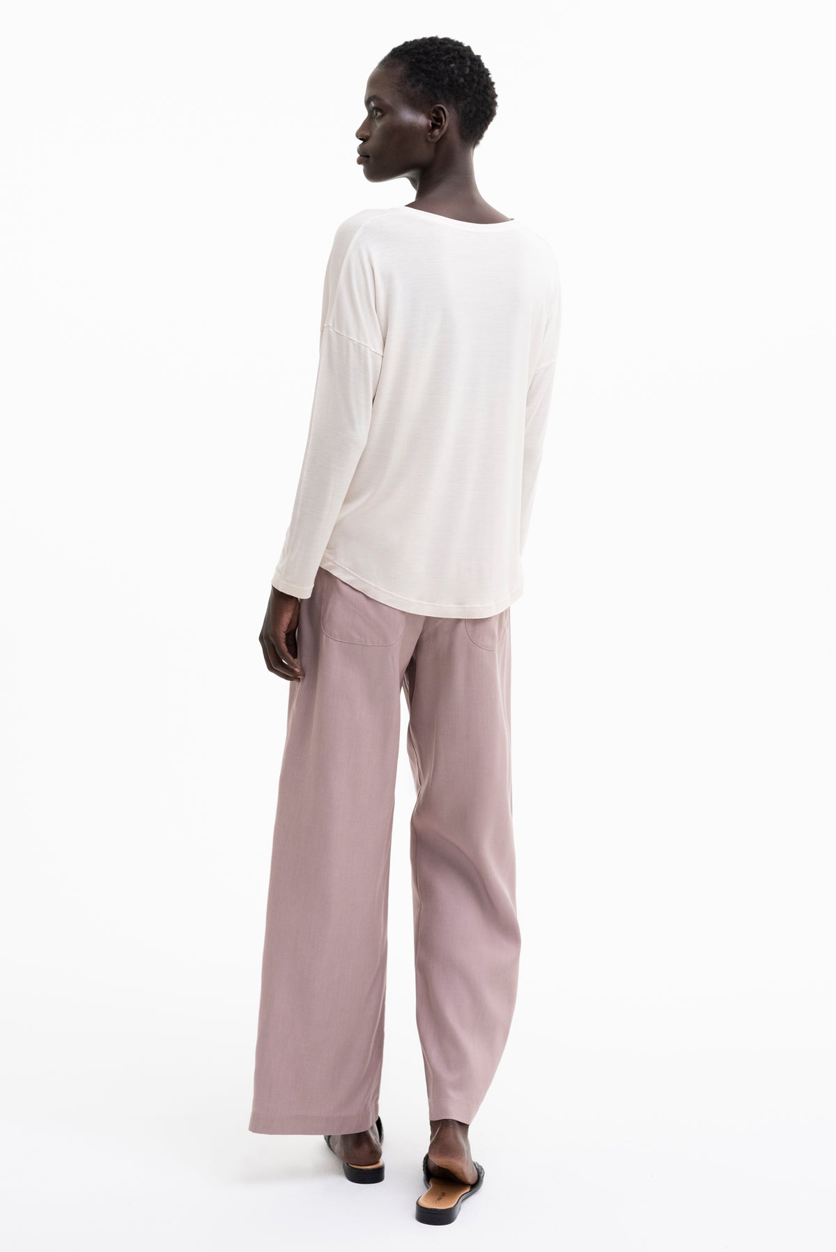 PREMIUM LONGSLEEVE LOOSE FIT |  Tencel™ (Lyocell) cream & midnight blue