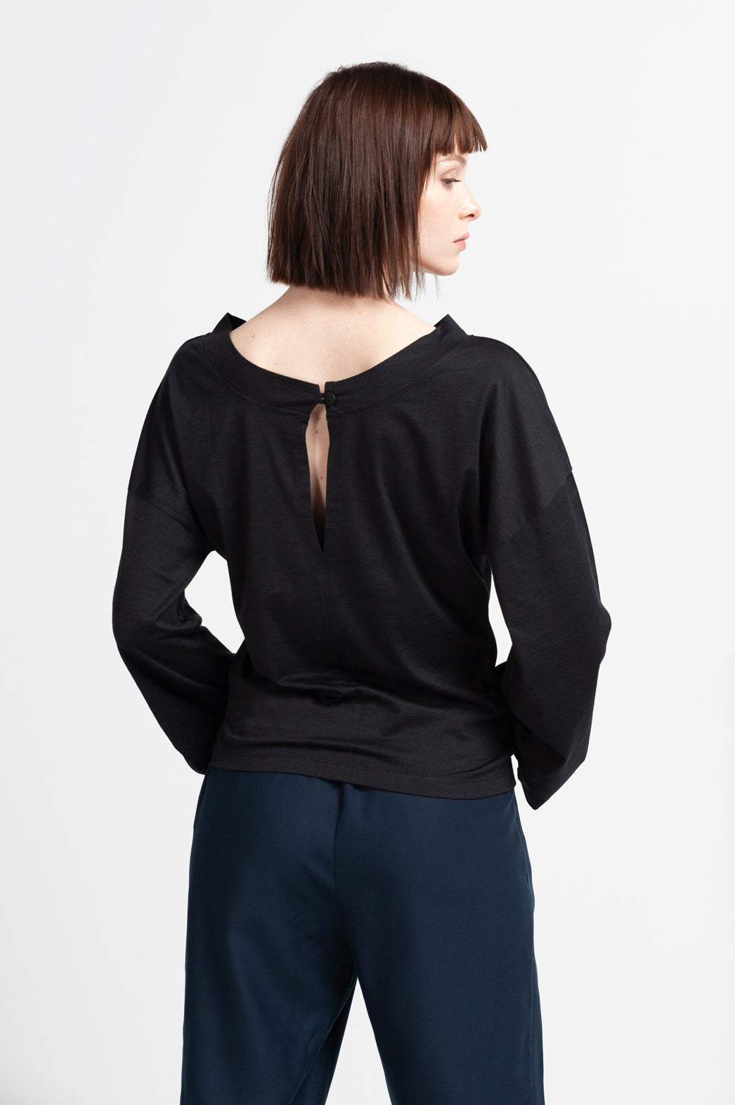 KIMONO JUMPER |  Tencel™ wool mix black