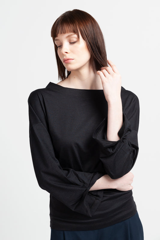 KIMONO JUMPER |  Tencel™ wool mix black