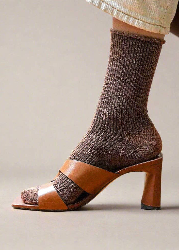 SPARKLING SOCKS | bamboo lyocell caramel brown