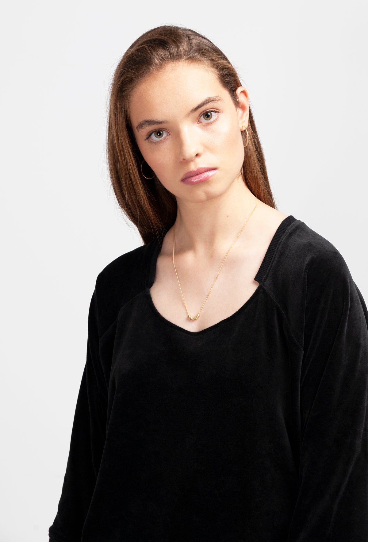 JUMPER DRESS | organic cotton velvet black